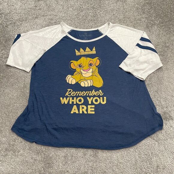 Disney The Lion King Graphic Raglan T-Shirt Womens 2X Blue White Long Sleeve Tee - Picture 1 of 14